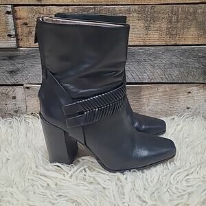 AD & Daughters Black Leather Declann Boots $248 Designer Boho Chic Luxury SZ 8
